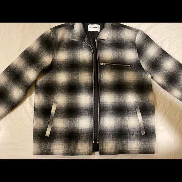 Casual Jacket - Black/White - Square Patterned - Picture 1 of 6